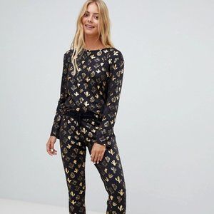 Chelsea Peers Pajama "Pyjama" Set Foiled Cactus